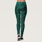Leggings Imprimé Léopard Métallisé Sarcelle Vibrant (Dos)
