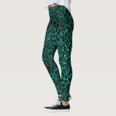 Leggings Imprimé Léopard Métallisé Sarcelle Vibrant (Gauche)
