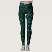 Leggings Imprimé léopard métallisé sarcelle vibrant (Devant)