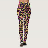 Leggings Imprimé léopard or et violet (Dos)
