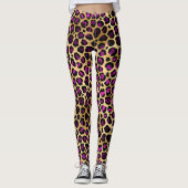 Leggings Imprimé léopard or et violet (Devant)
