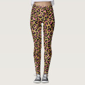 Leggings Imprimé léopard or métallisé et rose (Devant)