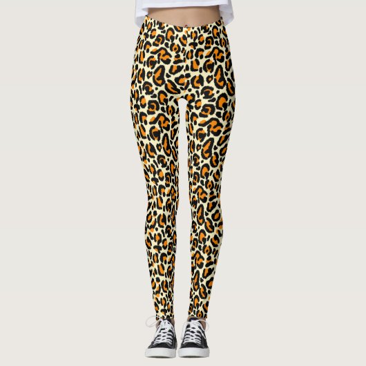 Leggings Imprimé léopard orange y2k (Devant)
