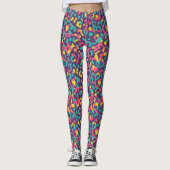 Leggings Imprimé Léopard Rétro Vibrant (Devant)