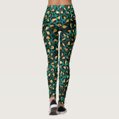 Leggings Imprimé léopard sarcelle et or (Dos)