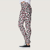 Leggings Imprimé Léopard Tendance En Rose Et Noir (Gauche)