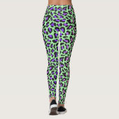 Leggings imprimé léopard vert violet rose noir (Dos)