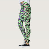 Leggings imprimé léopard vert violet rose noir (Gauche)
