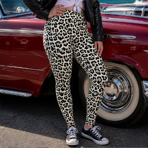Leggings Imprimé Punk Rétro Léopard des Neiges Inspiré des 