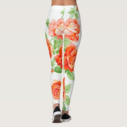 Leggings imprimé rose orange (Dos)