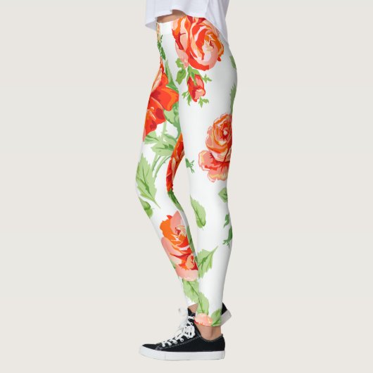 Leggings imprimé rose orange (Gauche)