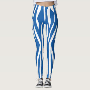 Leggings Imprimé zèbre bleu denim