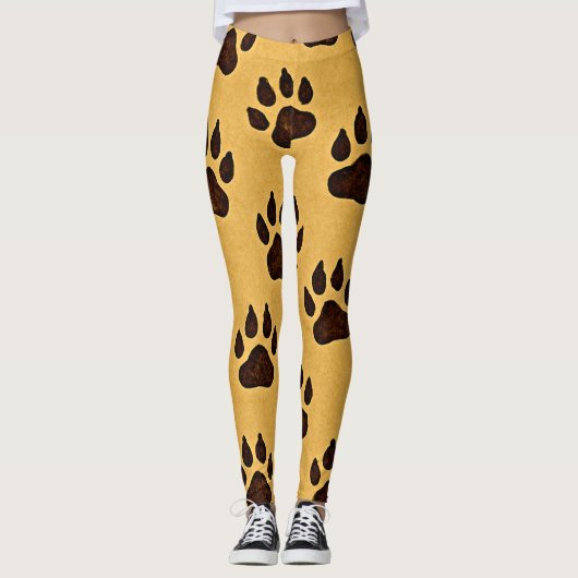 Leggings imprimées patte de guépard élégantes (Devant)