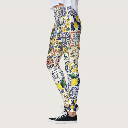 Leggings Imprimer Motif Majolica (Gauche)