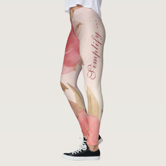 Leggings Imprimer Rose rose (Gauche)