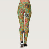 Leggings Imprimerie de dragon floral japonais d'antan (Dos)