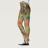 Leggings Imprimerie de dragon floral japonais d'antan (Gauche)