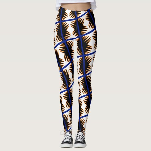 Leggings imprimés abstraits de flammes de feu géni (Devant)