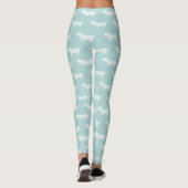 Leggings imprimés bleu clair et blanc teckel (Dos)