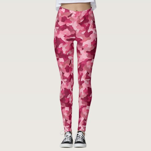 Leggings imprimés camouflage rose (Devant)