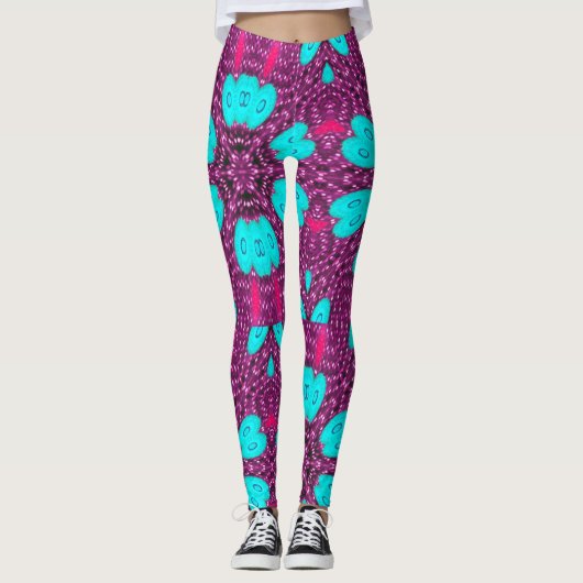 Leggings imprimés de couleurs vives (Devant)