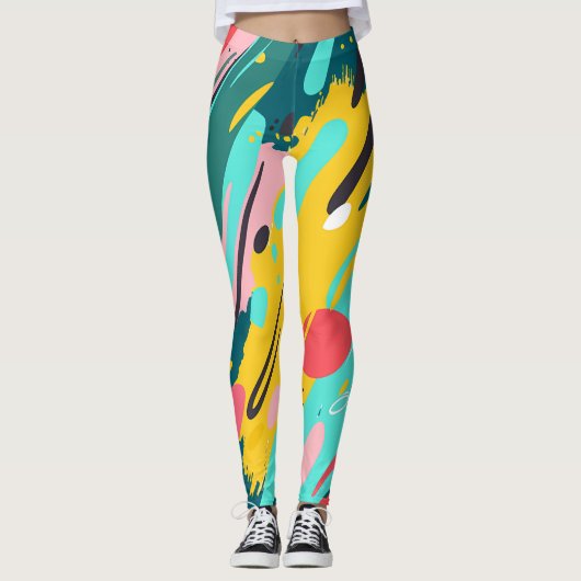 Leggings imprimés de fleurs (Devant)