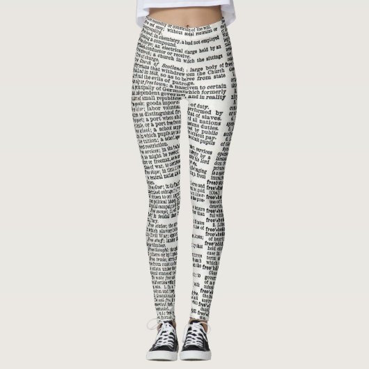 Leggings imprimés dictionnaire (Devant)