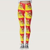 Leggings imprimés drapeau de Sicile Trinacria (Devant)