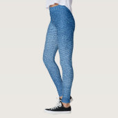 Leggings imprimés entièrement de motif de jeans bl (Gauche)