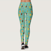 Leggings imprimés feuille bleu clair | Style pour (Dos)