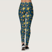 Leggings imprimés feuille bleue d'automne | Style (Dos)
