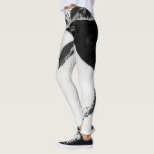 Leggings IMPRIMÉS IMPRIMER JAPONAIS DE CROW NOIR (Gauche)