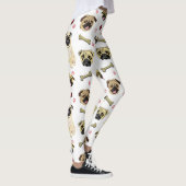 Leggings imprimés Pug blanc (Droite)