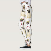 Leggings imprimés Pug blanc (Gauche)