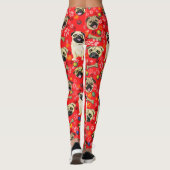Leggings imprimés Pug rouge (Dos)