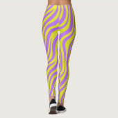 Leggings imprimés rayures néon avec lignes ondulée (Dos)