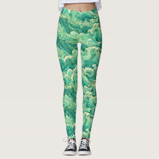 Leggings imprimés Sea Wave Aqua