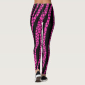 Leggings imprimés zèbre rose chaud noir (Dos)