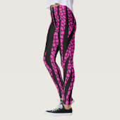 Leggings imprimés zèbre rose chaud noir (Gauche)
