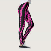 Leggings imprimés zèbre rose chaud noir (Droite)