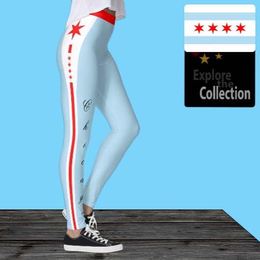 Leggings in de mode van Chicago, Chicago Flag / sp