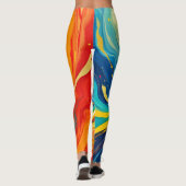 Leggings Incendie et eau Abstraits (Dos)