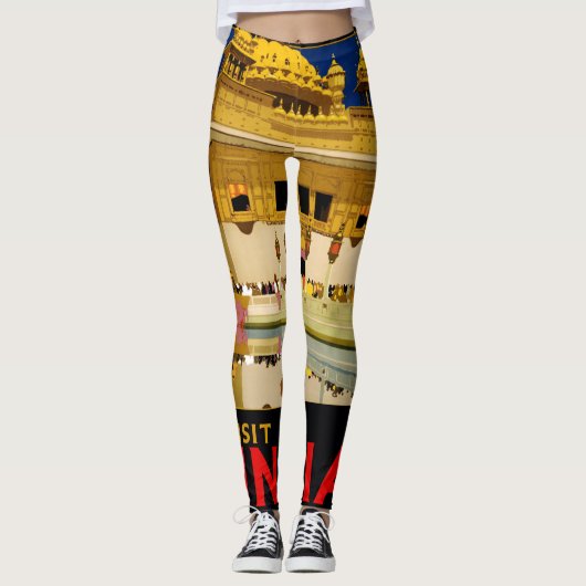 Leggings Inde affiche voyage art vintage indien (Devant)