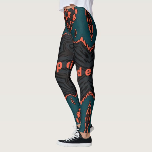 Leggings Indépendant en orange et vert (Gauche)