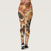 Leggings Indian Paisley : Floral Vintage Brown (Dos)