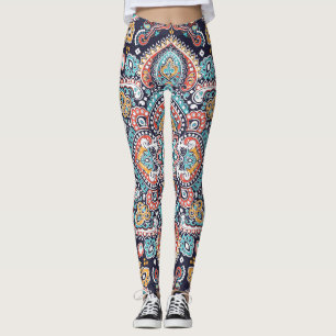 Leggings Indian Paisley : Motif ethnique mandala