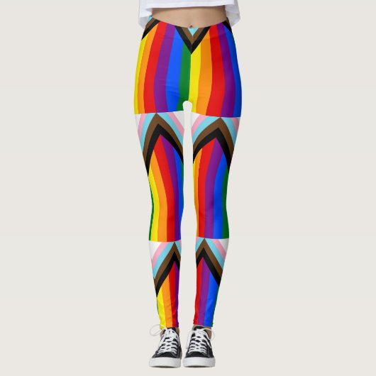 Leggings Indicateur de fierté de progression LGBTQ+ (Devant)