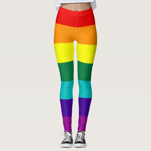 Leggings Indicateur de la fierté arc-en-ciel 7 bandes (Devant)