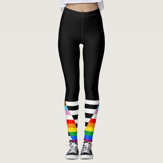 Leggings Indicateur de progrès de l'ally Pride LGBTQ (Devant)