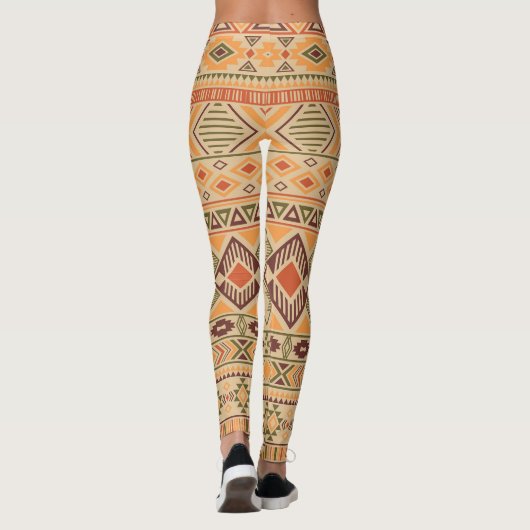 Leggings Indien péruvien : Tribal Geometry Seamless (Dos)